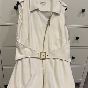 Calvin Klein White Dress with Subtle Cream Tag